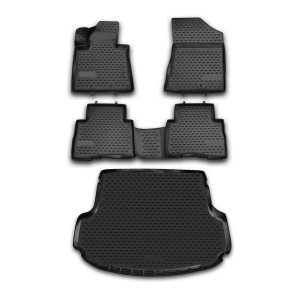 Kia Sorento 3D Floor-Trunk Mats - Omac - Black - '14-'15 Kia Sorento 3D Floor-Trunk Mats - Omac - Black - '14-'15